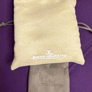 Jaeger‑LeCoultre Suede Drawstring Pouch in Cream